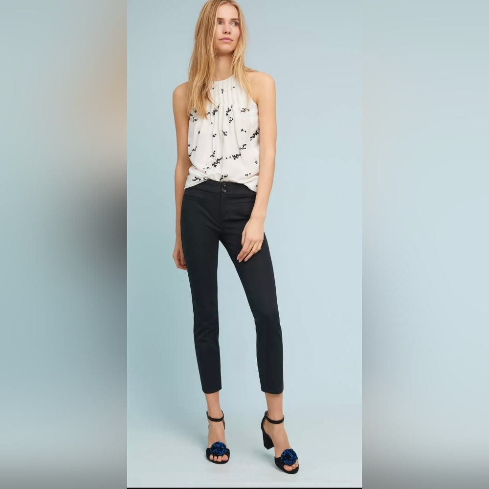 Anthropologie Essential Slim Trouser Pants In Black